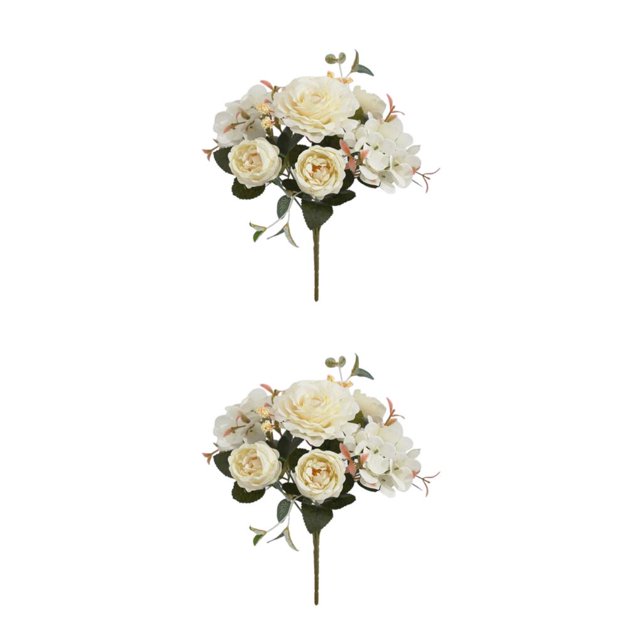 Ounissouiy Ramo de flores artificiales, cabezas falsas, rosas, ramo de casa, decoración de boda Type2 NO2