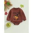 thumbnail image 2 of Wassery Infant Baby Girls Halloween Costume 6M 12M 18M 24M Newborn Girl Jumpsuit Long Sleeve Round Neck Letters Pumpkin Print Pullovers Bodysuit Fall Casual Clothes 0-24M, 2 of 8