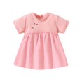 thumbnail image 1 of Gibobby Blusa Manga Larga Niñas Camiseta de manga corta con cuello redondo y estampado de flores de Color sólido para niñas pequeñas y medianas de verano （Rosa， 4-5 Años), 1 of 5