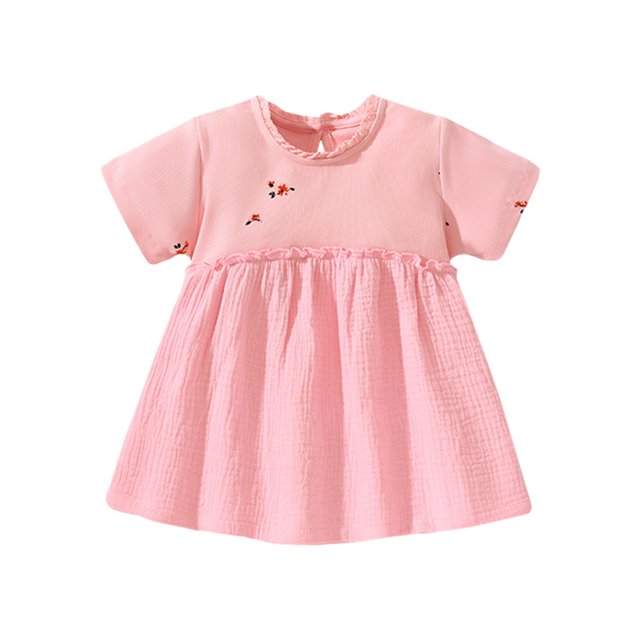 Gibobby Blusa Manga Larga Niñas Camiseta de manga corta con cuello redondo y estampado de flores de Color sólido para niñas pequeñas y medianas de verano (Rosa, 4-5 Años)