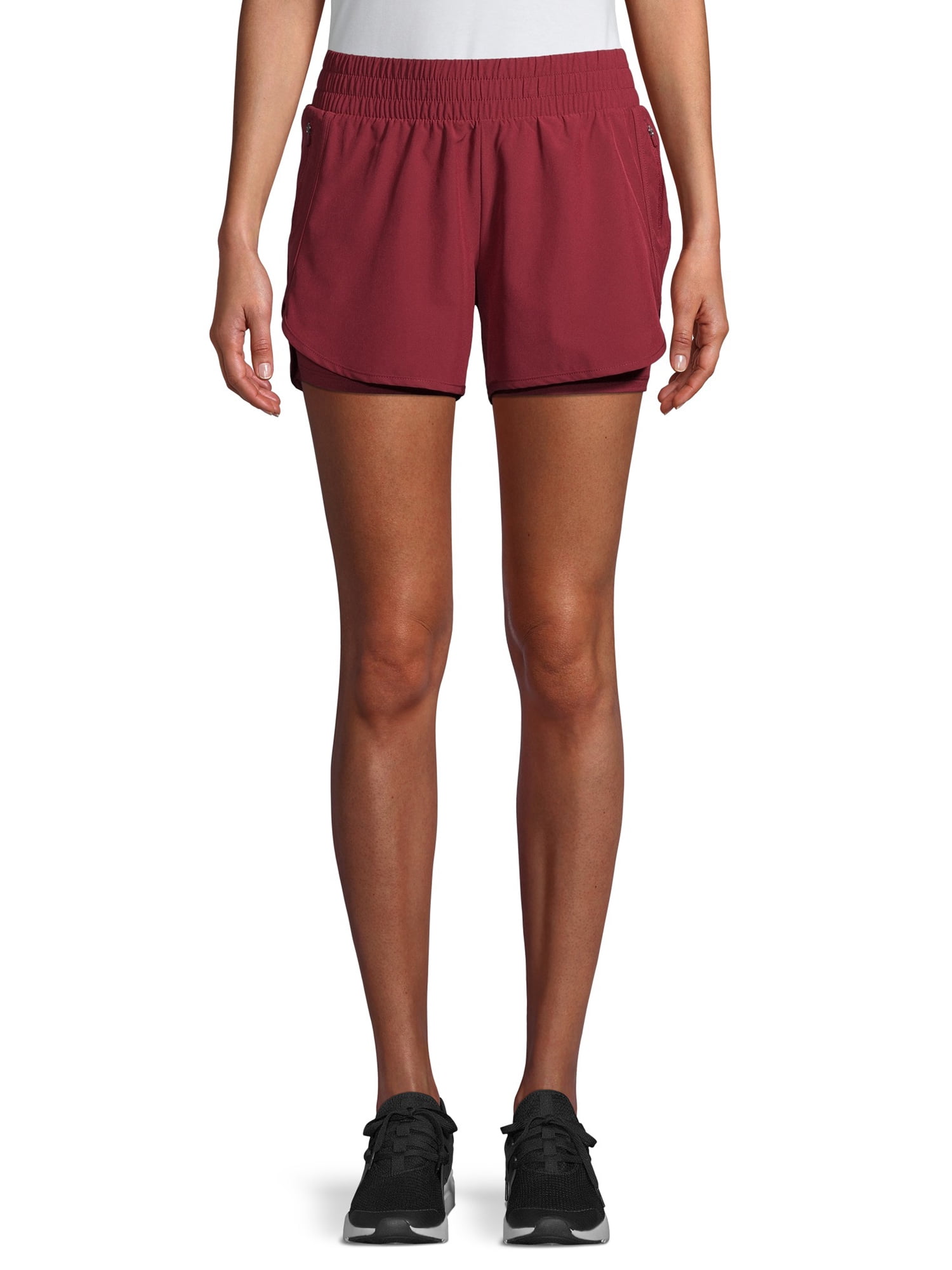 Athletic Works Women's Performance Running Shorts, 2 Pack