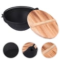thumbnail image 6 of TAILTOSS Camping Cooking Equipment Cast Iron Pot with Lid Black 1Set 6.7X6.7X2.8In, 6 of 11