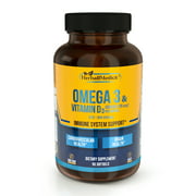 Omega 3 Fish Oil from Anchovies (EPA 350 mg   DHA 250 mg)   Vitamin D3 5,000 IU (125 Mcg) – HerballMedick – Immune system Support* Supports Brain Health & Cardiovascular Health* -