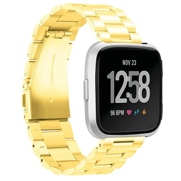 Mignova For Fitbit Versa 2/Versa/Lite/Special Bands, Stainless Steel Metal Replacement Strap Bracelet Wrist Band for Men/Women(Gold)