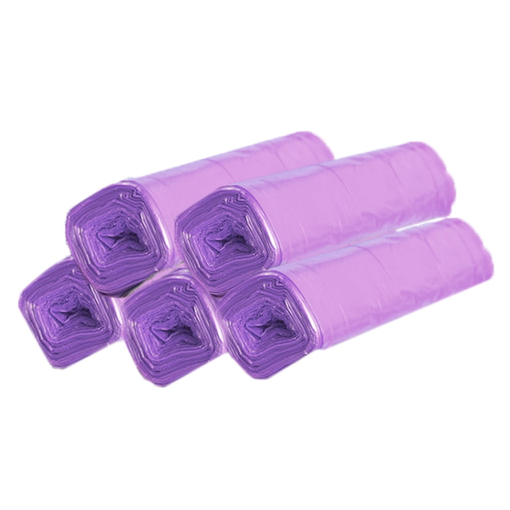 Trayknick 100pcs 5 Rolls Point Break Style Thicken Household Garbage Waste Trash Bags Purple Purple