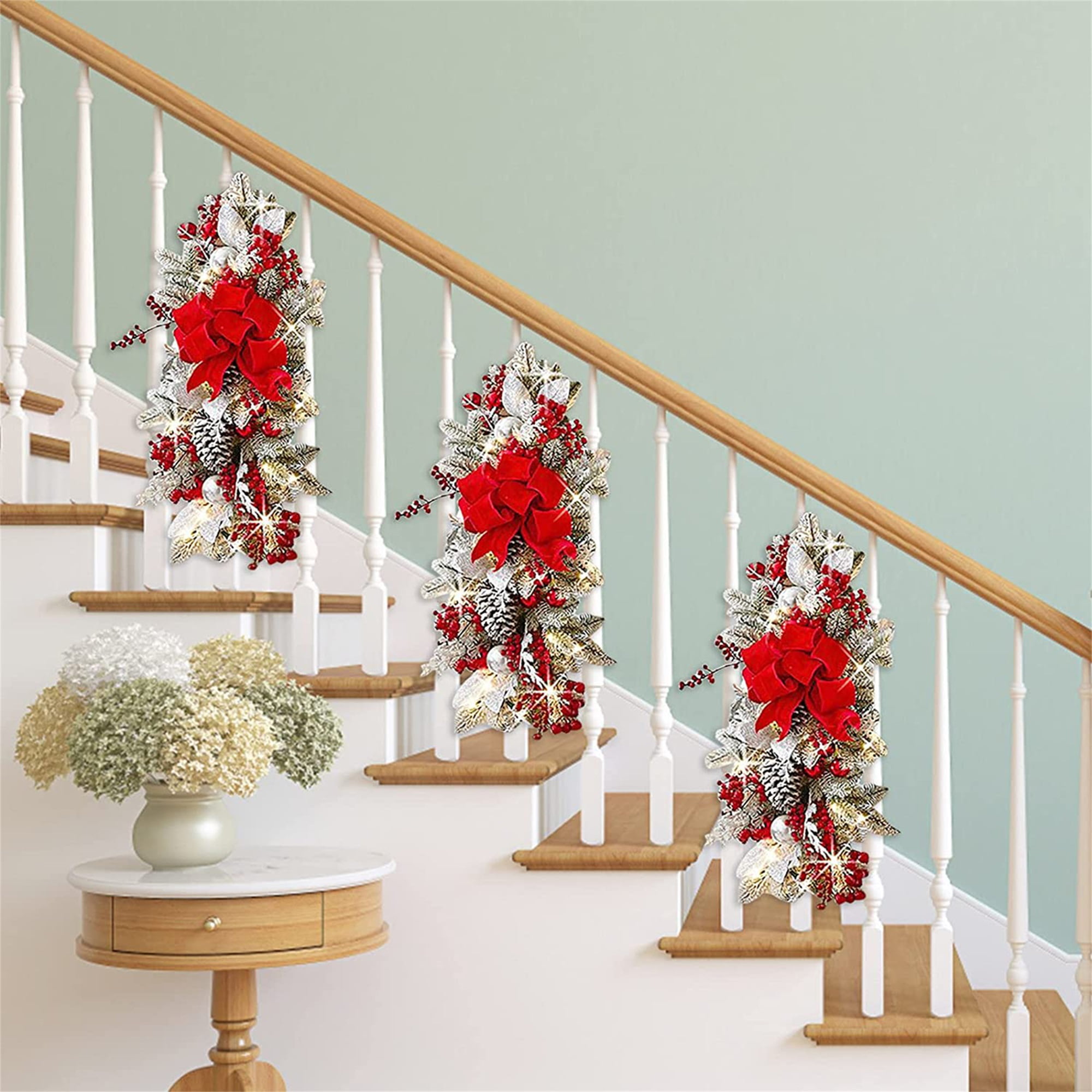 LSLJS Holiday Products, 1Pc Wreath Front Door Decorations for Christmas,  Wreath Decorations Front Door Stair Decorations, Mantel Decorations, Stair  Rail Decorations (Red) | Walmart Canada
