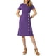 thumbnail image 2 of Vestido Midi Casual de Manga Corta para Mujer INSPIRE CHIC en S, Color Púrpura, 2 of 6