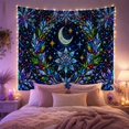 thumbnail image 2 of Luminous Crescent Moon & Star Snowflake Against Evergreen Wreath Mystical Celestial for Astronomy Fans Night Sky Decor Christmas Gift Tapestry Wall Hanging for Bedroom and Living Room, 2 of 7