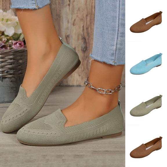 Miqool Womens Mesh Flat Shoes Breathable Slip On Low Cut Comfortable Lightweight Casual Loafers
