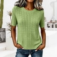 thumbnail image 2 of Sillenn Cable Knit Short Sleeve Sweaters Women Plus Size Lightweight Soft Knit Crewneck Pullover Shirts Layering Cute Tops Trendy Business Causal Work Office Outfits Fall Travel Clothes Green Xxl, 2 of 9