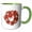 Green/White, variant on 3drose, Peppermint Ornaments on Red Wreath, 15oz Mug