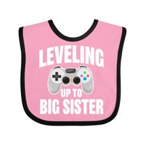 Inktastic Leveling Up to Big Sister Girls Baby Bib