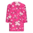 thumbnail image 5 of YUGYXL Women's Fashion Flower Graphic Tees 3/4 Length Sleeve Tshirts Casual V Neck Soft Lightweight Shirts Ladies Tunics Comfy Blouse Holiday Top, 5 of 5