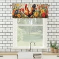 thumbnail image 3 of Rooster Valance Curtain for Kitchen Rustic Wooden Barn Farmhouse Floral Country Privacy Decorative Rod Pocket Short Window Valance Curtains 54 by 18 in, 1 Panel, 3 of 6