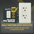 thumbnail image 2 of Faith 20A GFCI Outlets, Slim, GFI Receptacles with Wall Plate, Light Almond, 10 Pack, 2 of 10