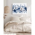 thumbnail image 3 of White Blue Floral Wall Art for Living Room,Canvas Picture Wall Decor for Bathroom Bedroom,Elegant Leaves Spring Flowers Painting Artwork for Office Kitchen Hallway Dining Room Home Decor 16"x20", 3 of 8