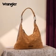thumbnail image 3 of Wrangler Suede Hobo Purse for Women Embossed Soft Slouchy Shoulder Bag 2Pcs Set, Brown, 3 of 7