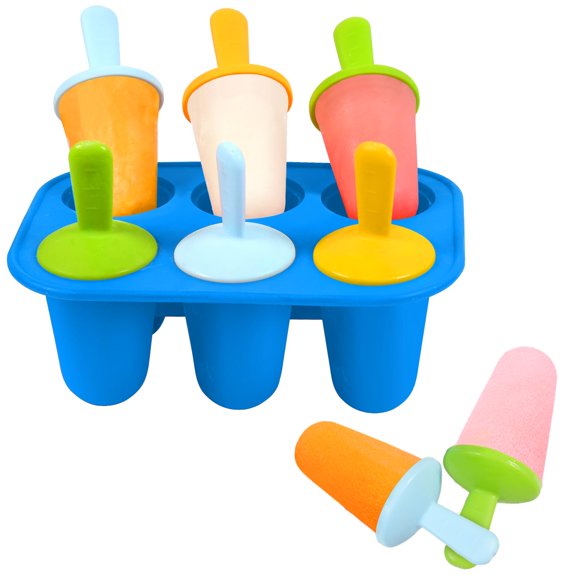 Moldes de silicona Miaowoof para helados, 6 cavidades, para niños pequeños, con palitos