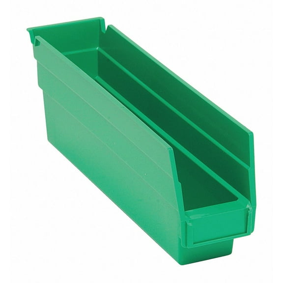 Quantum Storage Systems Shelf Bin,Green,Polypropylene,4 in QSB100GN QSB100GN ZO-G3855573