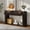 Espresso + Solid Wood+MDF+1, variant on ENTU Oval Fluted Console Table 2 Drawers Bottom Shelf Solid Wood MDF Espresso