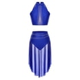 thumbnail image 2 of TiaoBug Women's 2 Pieces Lyrical Dance Outfits Halter Modern Contemporary Dance Dress Blue S, 2 of 7