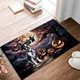 thumbnail image 2 of Spooky Halloween Night Witch Boston Terrier Glowing Pumpkins Doormat Gentleman Dog Lover Gifts Indoor Outdoor Welcome Mat - 12015, 2 of 5