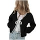 thumbnail image 2 of HongQid Women's Chunky Knit Open Front Sweater Long Sleeve Loose Short Cardigan Outerwear Coats, 2 of 3