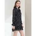 thumbnail image 4 of INSPIRE CHIC Women's Ruffle Tie Neck Casual Loose Shift Floral Dress, 4 of 6