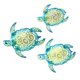 thumbnail image 3 of 3 piezas de metal con diseño de tortuga marina para pared, placa decorativa, escultura con temática de vida marina. Verde, 3 of 9