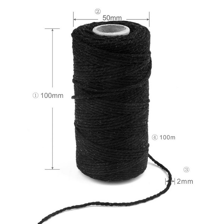 200 Yards of 2mm Macrame Cord for Crafts, White Cotton String for