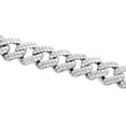 thumbnail image 4 of Sterling Silver Moissanite 11mm Miami Cuban Link 20" Prong Set Necklace 17.10 CT, 4 of 7