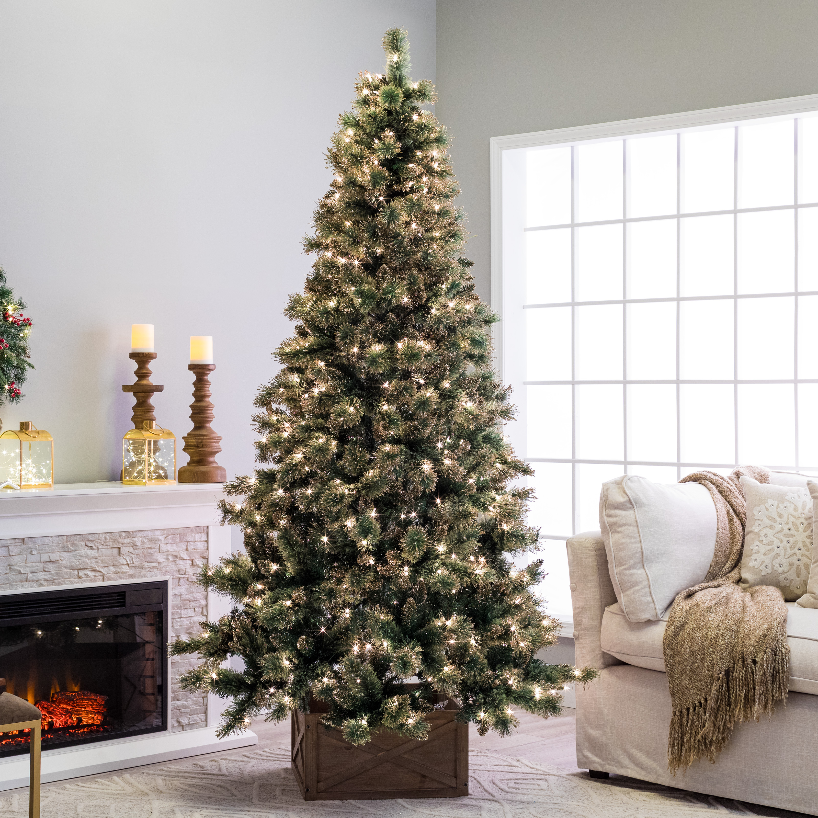 Belham Living Clear Prelit Incandescent Green Full Christmas Tree, 7.5' - image 2 of 3