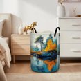 thumbnail image 6 of Watercolor maple forest Print Laundry Basket  Storage Bin  Foldable Large Capacity Round Hamper for Bedroom Laundry Room Dorm, 6 of 9