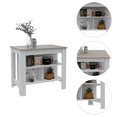 thumbnail image 3 of Newboti Furniture Roblar 8-Shelf 2-Door 2-piece Kitchen Set, Kitchen Island and Pantry Cabinet White and Light Gray 27014, 3 of 7