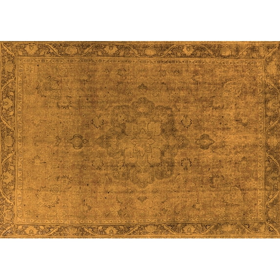 Ahgly Company Indoor Rectangle Oriental Orange Industrial Area Rugs, 5' x 7'