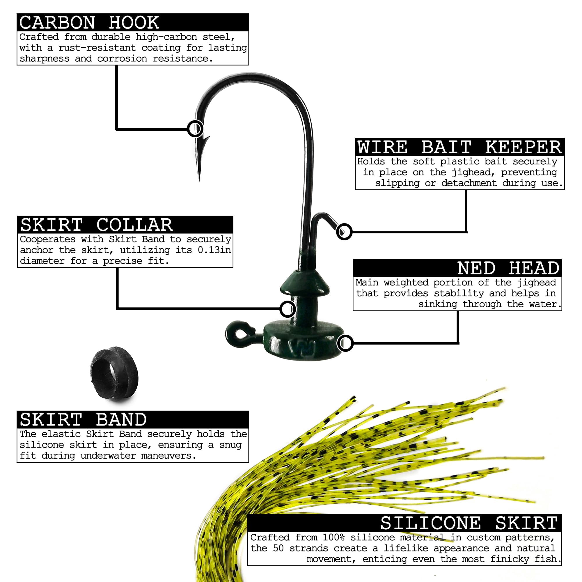 Ned Rig Jig Heads Soft Plastic Worms Fishing Lures Kit  60/50/10 Pcs Weedless Skirted Mushroom Rigs Jighead Hooks Stick Baits Bass For Freshwater Saltwater