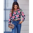 thumbnail image 5 of Zeagoo Button Down Shirts for Women Business Casual Printed Dressy Tops Long Sleeve Work Blouses Spring Shirts, 5 of 6