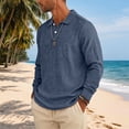 thumbnail image 6 of Fabrcox Men’s Polo Shirt Long Sleeve Golf Shirts Men 3 Button Casual Loose Fit Athletic Gym Beach Mens Big and Tall Shirt M, 6 of 6