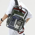 thumbnail image 6 of Inadays Waterproof Clear Backpack Heavy Duty PVC Transparent Large Capacity Backpack with Reinforced Strap for School, Work, Stadium, Travel, Security, Festival, College (Black Red), 6 of 8