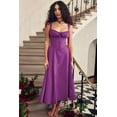thumbnail image 2 of Eternatastic Women's Corset Dress Sleeveless Split Flowy Midi Dress French Style Spaghetti Strap Beach Vacation Dress M Purple, 2 of 5