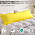 thumbnail image 4 of Lorviah Ruffled Body Pillowcase, Ultra Soft & Breathable 20"x54" Ruffled Body Pillow Cover with Envelope Closure, Yellow, 4 of 5
