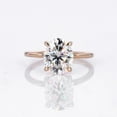 thumbnail image 2 of Cora Jewellery 10x8MM Oval Moissanite Engagement Ring For Women, Hidden Halo Ring, 14K Rose Gold, 2 of 7
