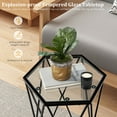 thumbnail image 6 of Costway End Table Tempered Glass Top Metal Frame Hexagonal Accent Side Table Living Room, 6 of 10