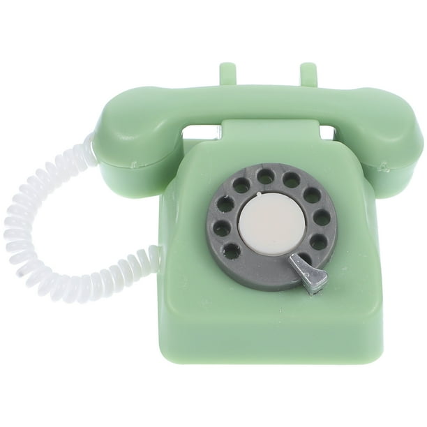 KAKOWELY Mini teléfono de casa de muñecas, decoración vintage, modelo de teléfono, figura de teléfono