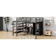 thumbnail image 5 of Black Metal Loft Bed with Desk & Wardrobe, Full Size - Space-Saving Bedroom Furniture Set for Home/Apartment. Sturdy, Modern Design., 5 of 19