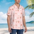 thumbnail image 3 of Honeii Rabbit And Cherry Print Men’s Hawaiian Shirt,Classic Button-Down Short Sleeve Shirt, for Beach, Vacation, and Outdoor Activities,XX-Large, 3 of 7