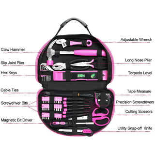 Tool Set Kit Box Pink For Women Ladies Girl Hand Tools Hammer Pliers  Screwdriver