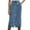 Blue, variant on RUTAYY Women Denim Casual Button Up Pocket Skirt Solid Color Smocked Boho Pleated Skirts