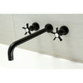 thumbnail image 2 of Kingston Brass KS8040NX Hamilton Two-Handle 3-Hole Wall Mount Roman Tub Faucet in Matte Black, 2 of 6