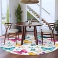 thumbnail image 4 of Spring Colorful Butterflies 6ft Round Rugs, Spring Floral Art Decor Washable Non-Slip Area Rugs for Living Room Bedroom Kitchen, Soft Low Pile Dining Room Kicthen Circle Carpet, Indoor Floor Rug, 4 of 9
